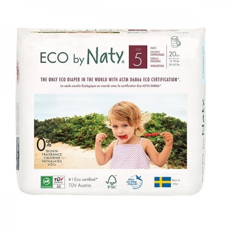 NATY Pieluchomajtki jednorazowe no.5, 12-18 kg, 20 szt EKO